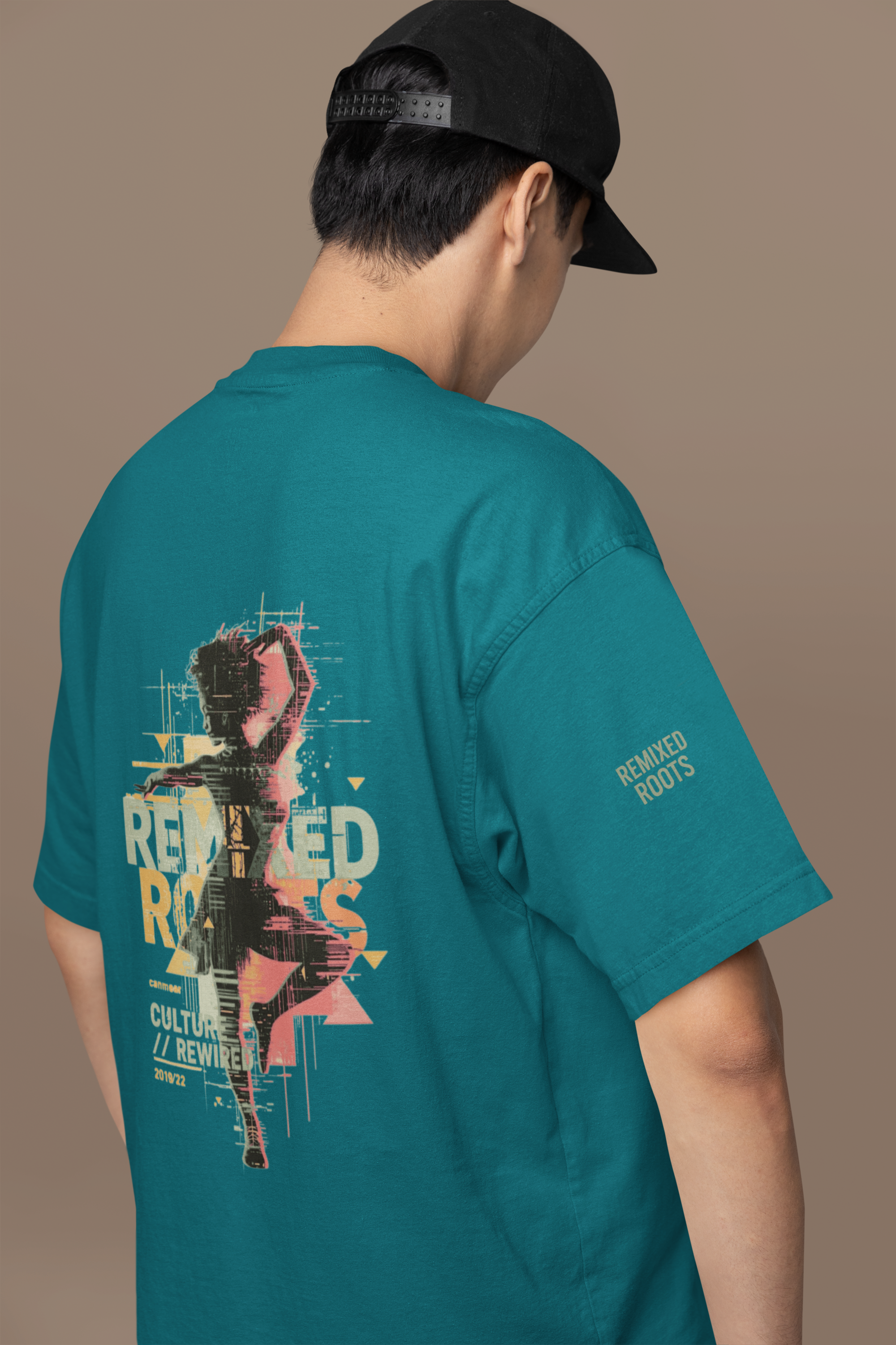 Remixed Roots Oversized T-Shirt – Petrol Blue | Culture Rewired Streetwear
