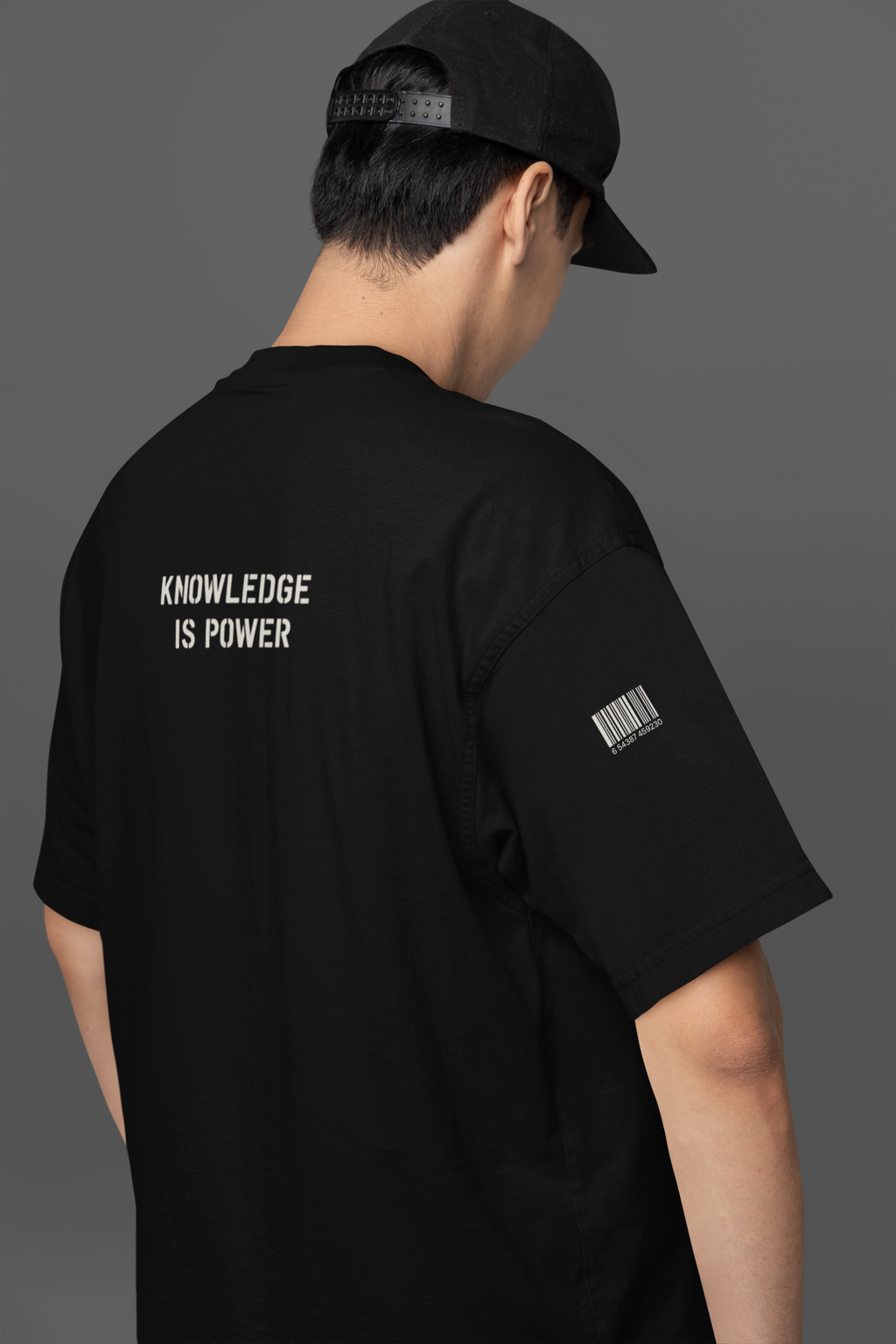 Men’s Oversized Graphic T-Shirt – Educate Protest Streetwear, Black Heavyweight Cotton