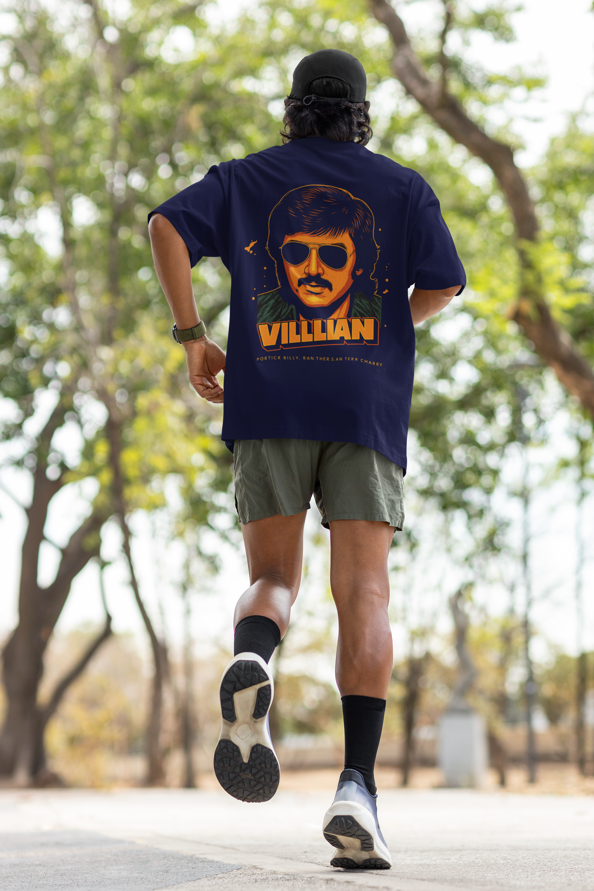 Cult of Villain Oversized Navy Blue Tee