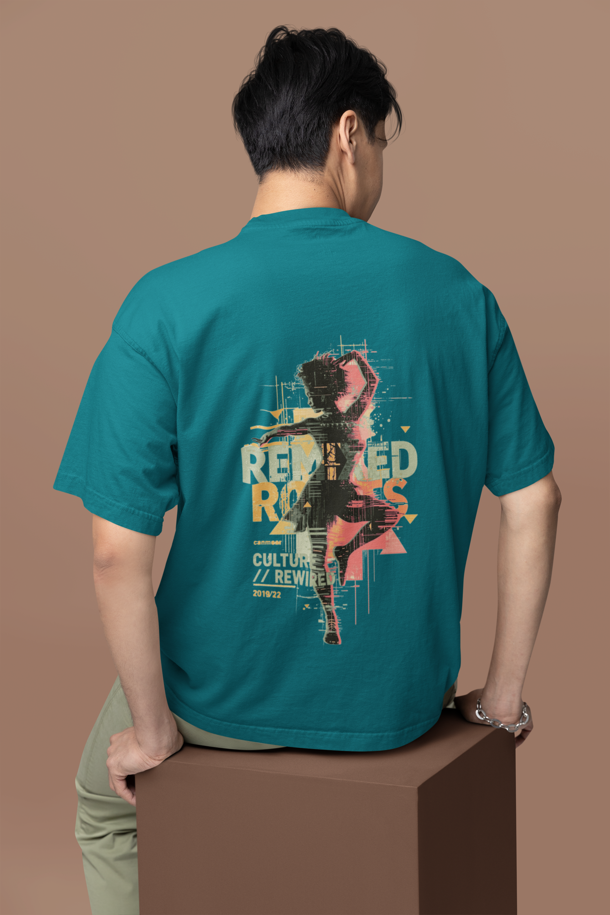 Remixed Roots Oversized T-Shirt – Petrol Blue | Culture Rewired Streetwear