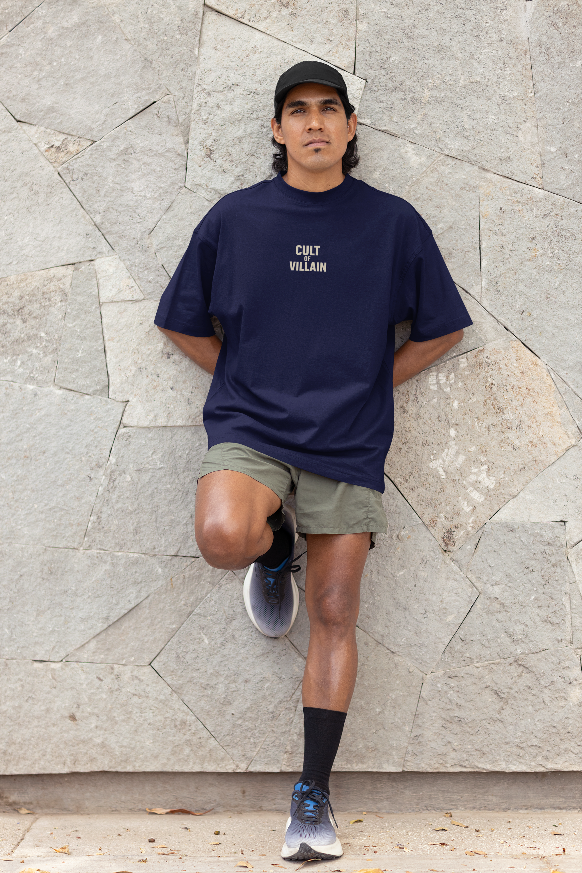 Cult of Villain Oversized Navy Blue Tee