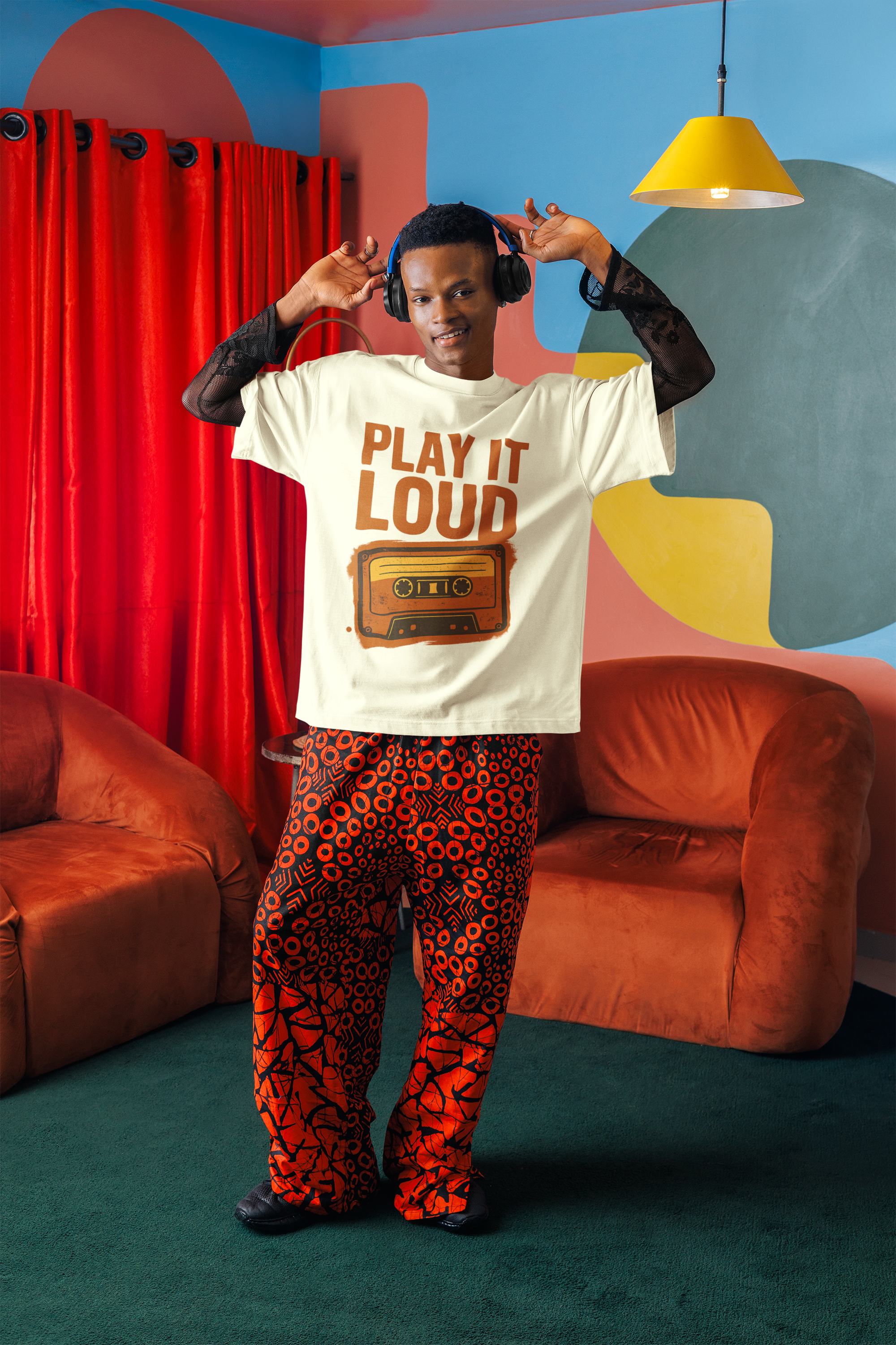 Vintage Cassette Tape Oversized T-Shirt – PLAY IT LOUD Retro 90s Streetwear Tee for Men