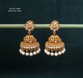 Antique Gold Lakshmi Temple Jhumka Earrings – South Indian Bridal Jewellery