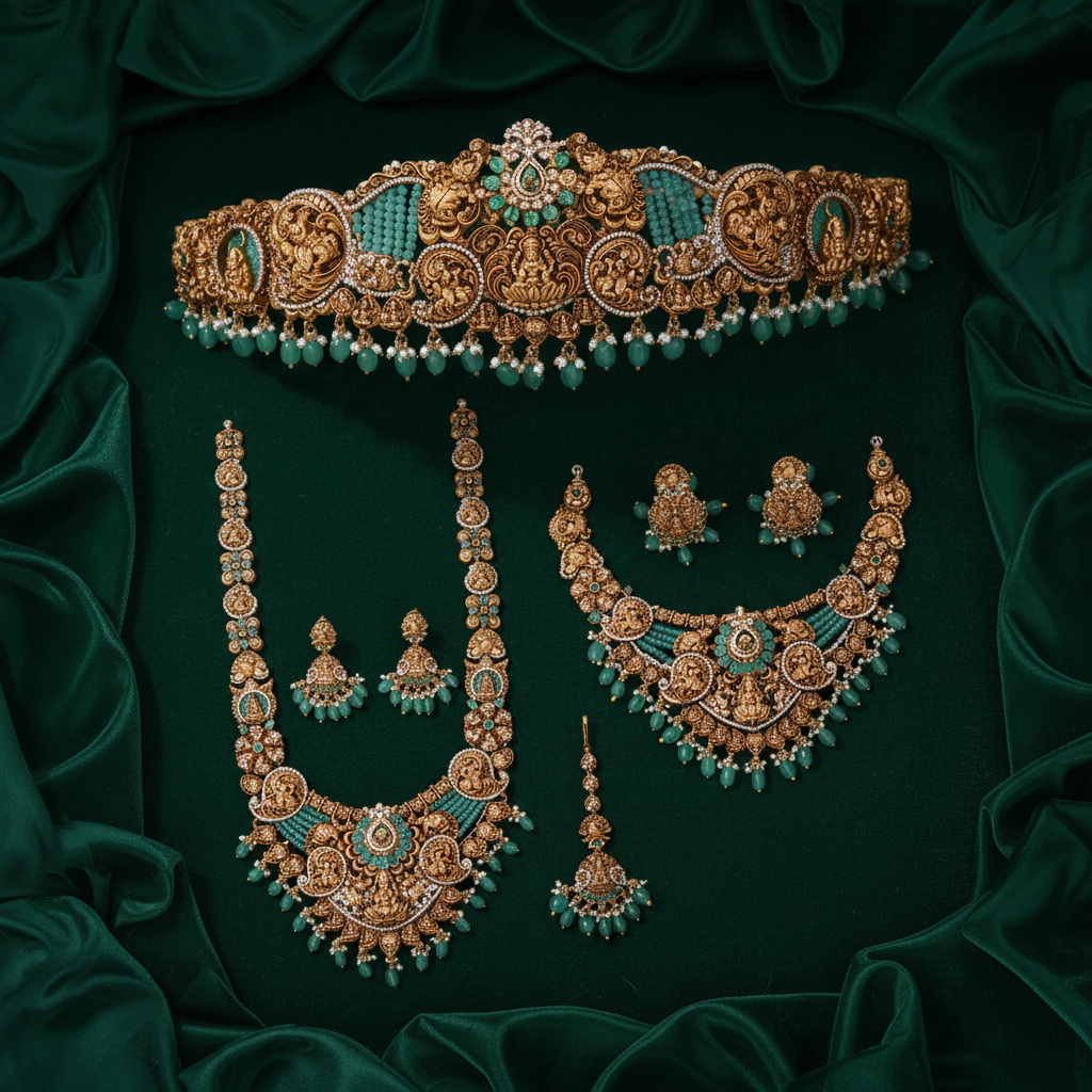 The Sovereign Lakshmi Mint Emerald Bridal Trousseau