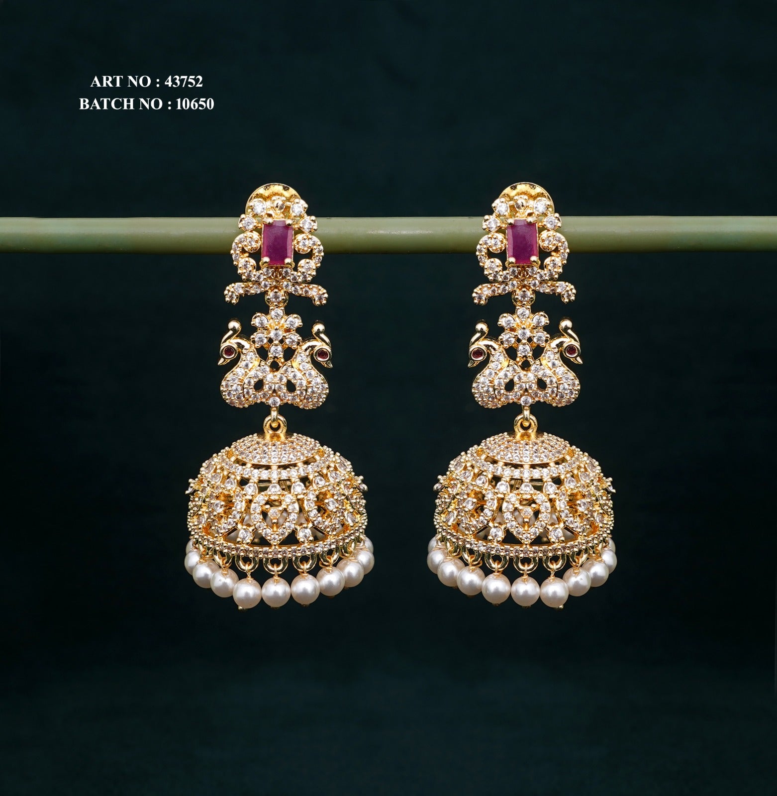 Peacock Jhumka Earrings