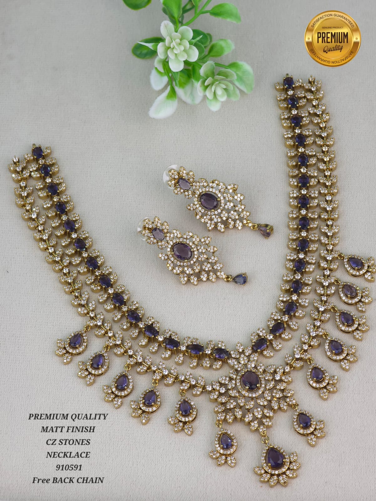 Crystal Necklace Set with Multicolored Stones for Bridal and Party Wear
