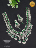 CZ Floral Teardrop Necklace Set – Bridal & Party Wear Jewellery