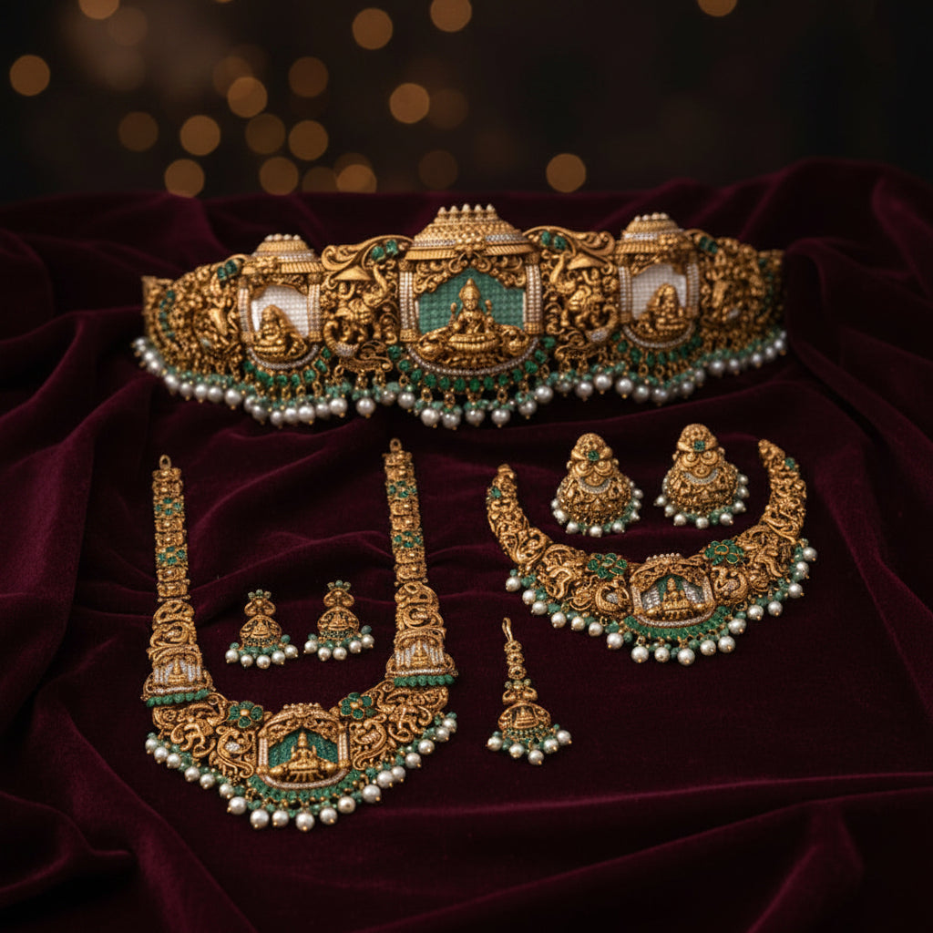 The Sovereign Lakshmi Emerald Bridal Trousseau
