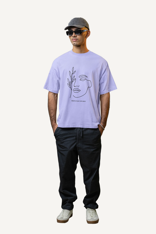 Bloom at Your Own Pace – Premium Oversized Unisex T-Shirt