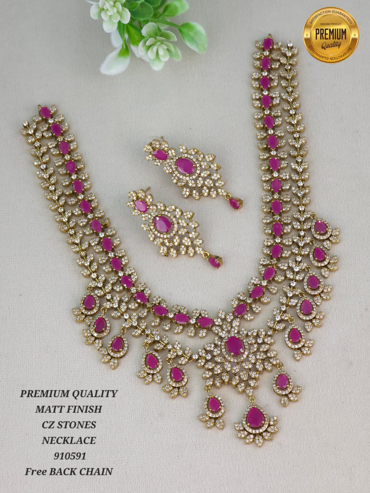 Crystal Necklace Set with Multicolored Stones for Bridal and Party Wear