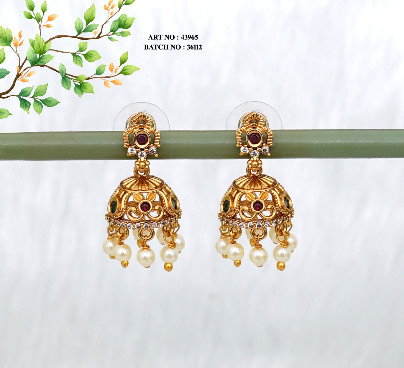 Pearl Jhumka Earrings