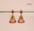 Lakshmi Ruby Bead Jhumka Earrings – Traditional South Indian Temple Jewellery
