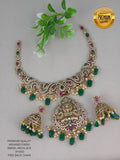 Bridal Kundan Necklace Set with Chandbali Earrings and Pearl Accents