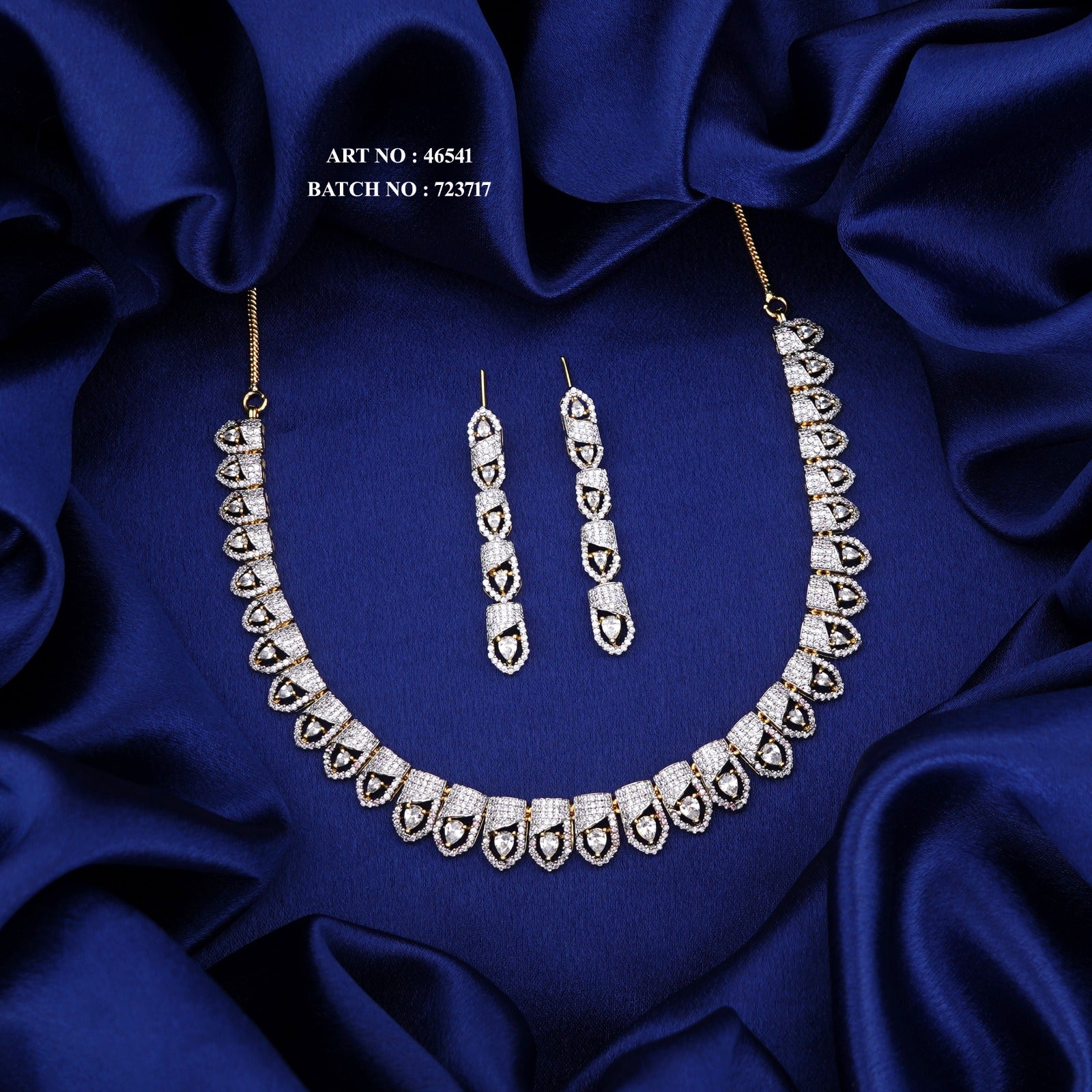 American Diamond Geometric Bridal Necklace Set